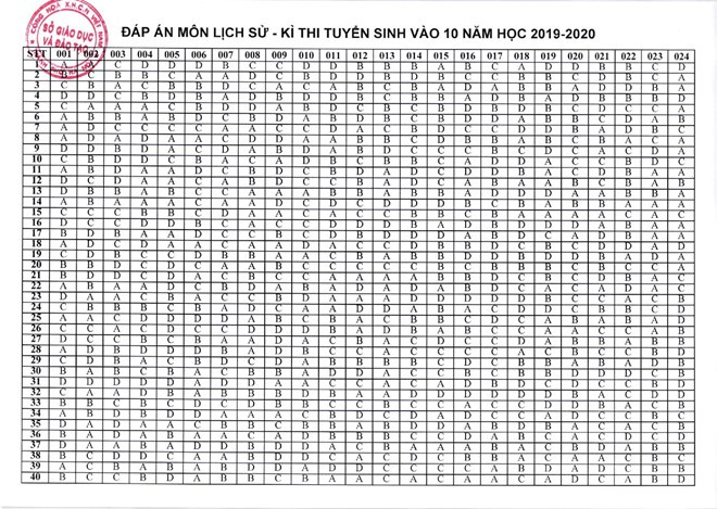 Đáp án chính thức các môn thi vào lớp 10 năm 2019 của Sở GD&ĐT Hà Nội - Ảnh 8.