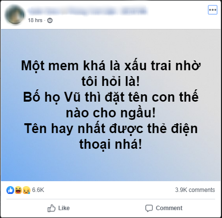 Ông bố họ Vũ nhờ đặt tên con sao cho ngầu và sức sáng tạo của các quân sư khiến khổ chủ ngã ngửa: Vũ Điệu Cồng Chiêng, Vũ Sở Khanh - Ảnh 1.