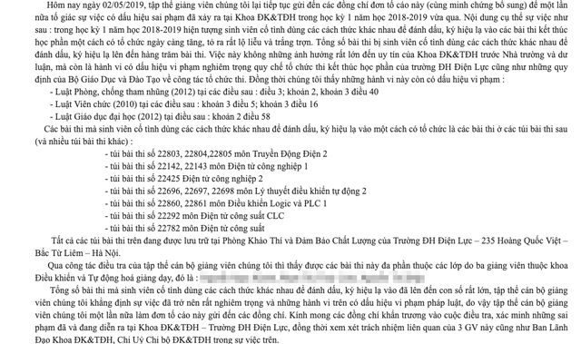 Tiếp vụ lùm xùm tại Đại học Điện lực: Hàng trăm bài thi chứa ký hiệu lạ? - Ảnh 3.
