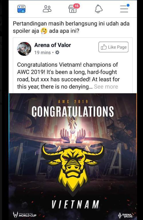 Li&ecirc;n Qu&acirc;n Mobile: Chấn động, Tencent tuy&ecirc;n bố VN v&ocirc; địch AWC khi Chung kết chưa kết th&uacute;c - Ảnh 2.