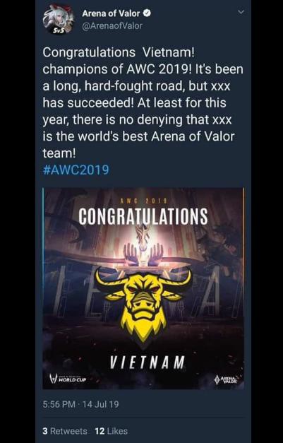 Li&ecirc;n Qu&acirc;n Mobile: Chấn động, Tencent tuy&ecirc;n bố VN v&ocirc; địch AWC khi Chung kết chưa kết th&uacute;c - Ảnh 3.