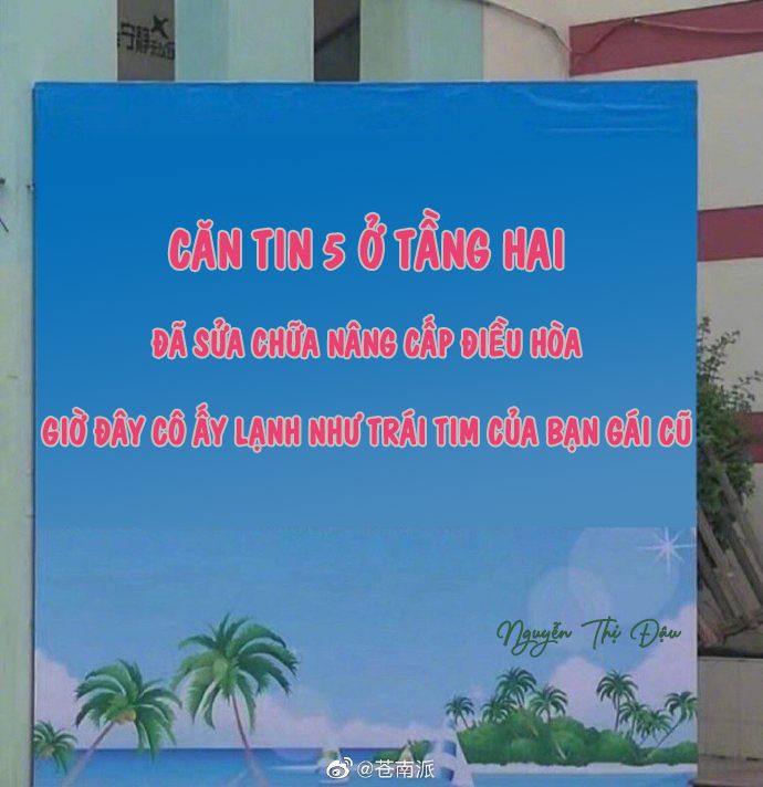 Nhà trường teen hết cỡ khi giăng biển thông báo: Máy lạnh căn tin lạnh như trái tim người yêu cũ của bạn - Ảnh 1. Nhà trường teen hết cỡ khi giăng biển thông báo: Máy lạnh căn tin lạnh như trái tim người yêu cũ của bạn - Ảnh 1.