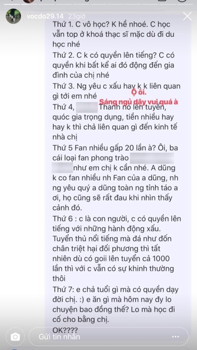 Bị anti-fan chửi vô học vì xúc phạm Văn Thanh, bạn gái thạc sĩ của hậu vệ CLB Hà Nội đáp trả xéo xắt: Em lo mà học bằng chị đi - Ảnh 4.