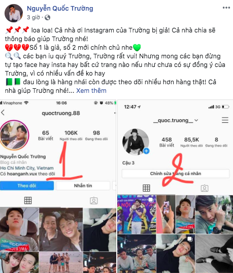 Éo le như Quốc Trường: Bị giả mạo Instagram, tài khoản fake còn câu được nhiều follow hơn cả chính chủ - Ảnh 2.