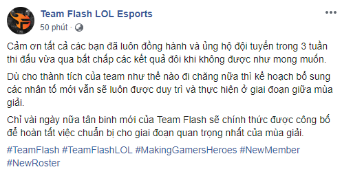 LMHT: Stark chính thức gia nhập Team Flash, cùng Optimus tái hiện cặp đôi vàng của VCS 2017 - Ảnh 1.