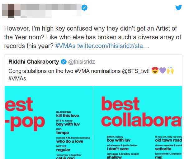 Vừa công bố đề cử, MTV VMAs 2019 đã bị ARMY tố coi nhẹ, trắng trợn “phủi sạch” thành tích của BTS - Ảnh 6.