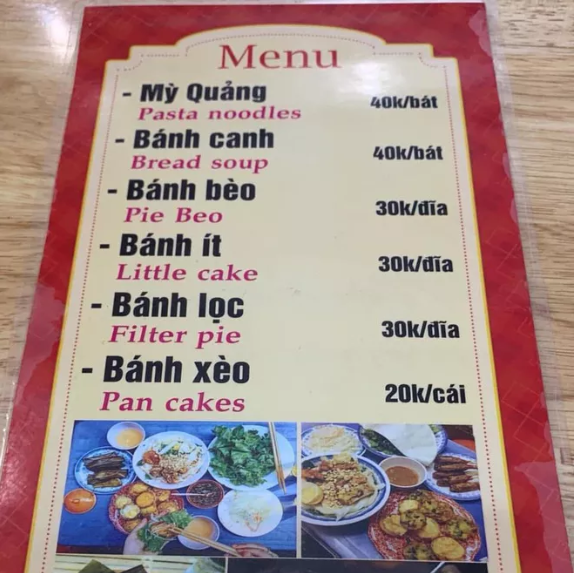 Cười rơi mồm với menu tiếng Anh bá đạo made by chị Google, 99% không biết nem is gone là món gì - Ảnh 1.