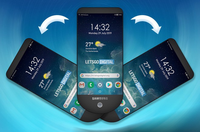 Samsung đệ trình sáng chế smartphone 3 màn hình, xòe ra như múa quạt - Ảnh 2.