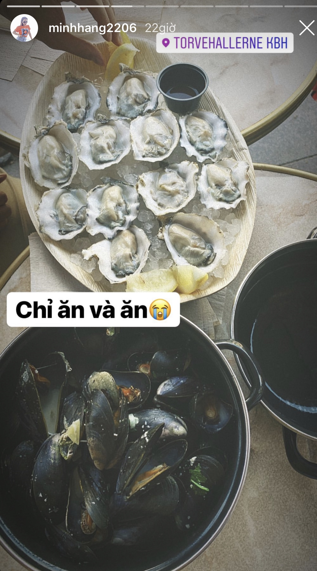 Mới sang châu Âu mà Minh Hằng đã ăn