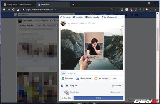 Cách tạo và đăng ảnh 3D lên Facebook tuỳ ý, không cần phần mềm hay thiết bị chuyên dụng - Ảnh 12.