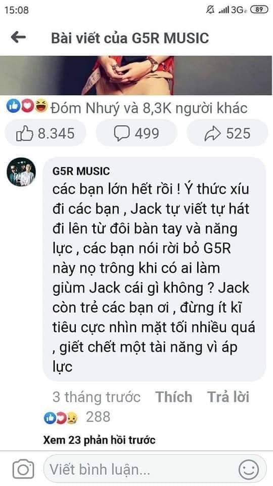 Nghi vấn Jack tự đăng bài trên fanpage nhóm nhạc cũ khen và tự hào về chính mình? - Ảnh 4.