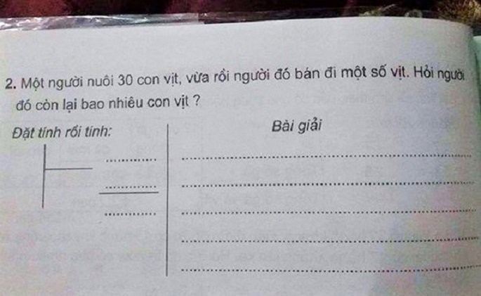 Dân mạng đào lại bài toán lớp 3 tính số vịt khiến giáo viên điên đầu - Ảnh 1. Dân mạng đào lại bài toán lớp 3 tính số vịt khiến giáo viên điên đầu - Ảnh 1.