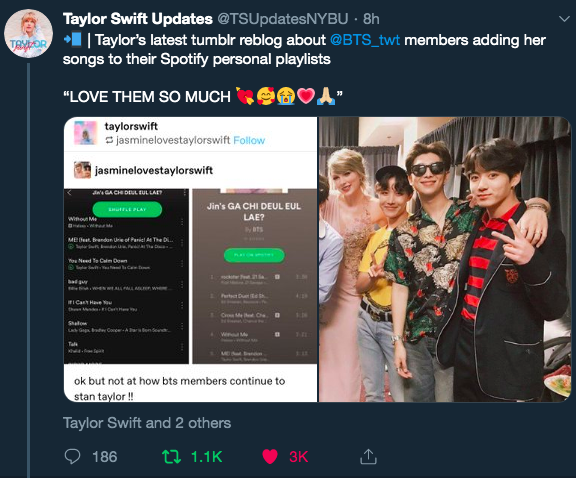 Lướt MXH dạo, Taylor Swift làm ARMY mừng rơn khi bày tỏ tình yêu với BTS theo cách cực đáng yêu - Ảnh 3.