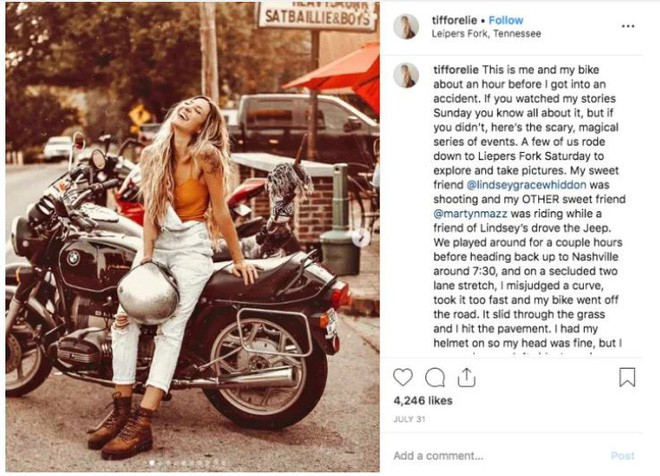 Bị tai nạn xe m&aacute;y m&agrave; vẫn c&oacute; bộ ảnh cực nghệ, hot Instagrammer bị cộng đồng mạng mắng cho 1 trận v&igrave; tội d&agrave;n cảnh sống ảo - Ảnh 1.