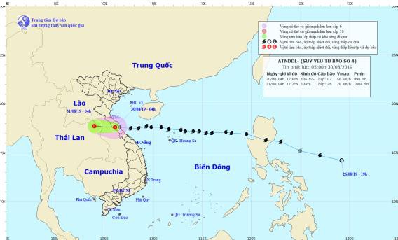 Bão số 4 đã suy yếu thành áp thấp nhiệt đới, miền Trung vẫn có mưa vừa, mưa to - Ảnh 1.