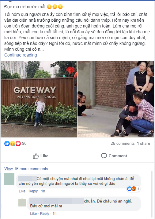 H&igrave;nh ảnh ch&aacute;u b&eacute; lớp 1 trường Gateway bị chia sẻ tr&agrave;n lan tr&ecirc;n MXH: Xin đừng kho&eacute;t s&acirc;u v&agrave;o nỗi đau của gia đ&igrave;nh - Ảnh 1.