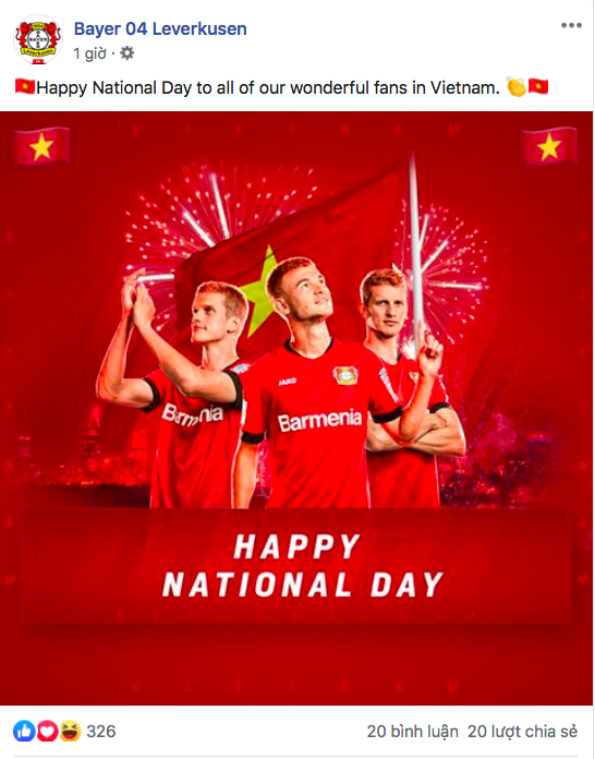 Các đội bóng lớn châu Âu chúc mừng ngày Quốc khánh Việt Nam - Ảnh 3.