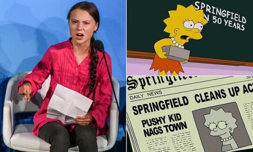 Giật mình nhận ra cái lườm của Greta Thunberg dành cho TT Donald Trump từng được xi nhan ở The Simpsons? - Ảnh 2.