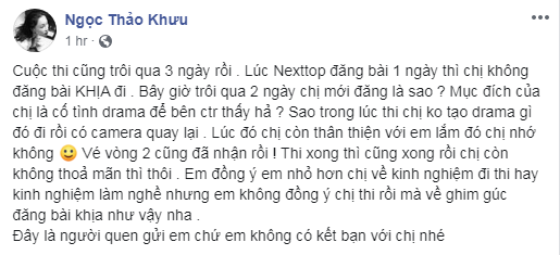 Mới chị chị em em, 2 thí sinh Next Top Model đã trở mặt, đấu khẩu gay gắt trên mạng xã hội - Ảnh 4.