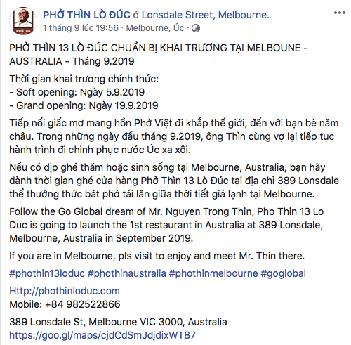 HOT: Ngày hôm nay (5/9), phở Thìn Lò Đúc chính thức khai trương cửa hàng ở Úc, thực khách đã rần rần rủ nhau đi thưởng thức từ 5 ngày trước - Ảnh 1.