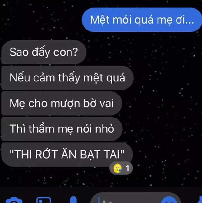 Thấy con trai vất vả ôn thi, người mẹ gửi dòng tin nhắn lầy lội bắt trend khiến nam sinh phải tự giác chột dạ ôn bài tiếp - Ảnh 1.