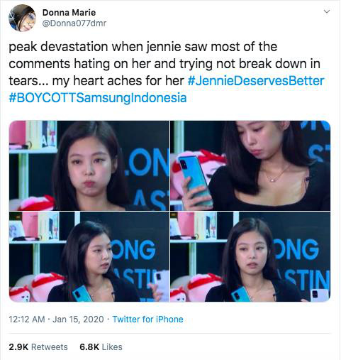 Jennie bị đối xử không công bằng tại sự kiện quảng bá Galaxy A71, fan BLACKPINK giận tím người, đập nát điện thoại và kêu gọi tẩy chay Samsung - Ảnh 3.