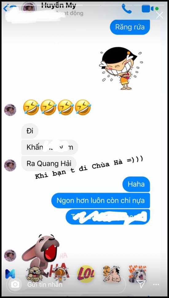 Xôn xao đoạn chat cô chủ tiệm nail khoe đi chùa Hà cầu duyên, thế nào mà lại công khai nhắc tên Quang Hải - Ảnh 2.