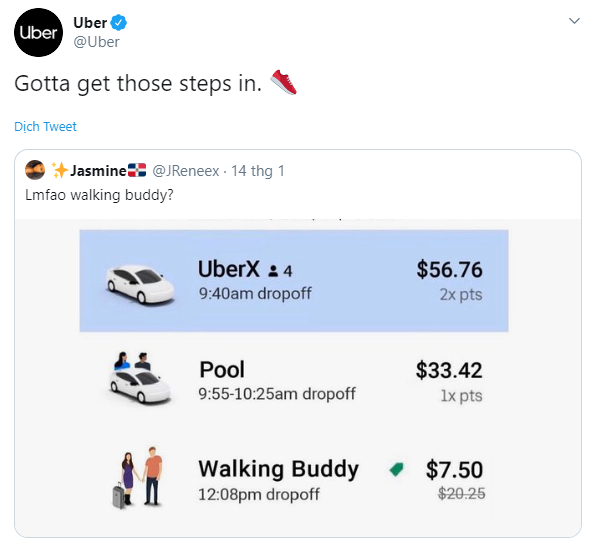 Hết trend GrabBike tuần lộc, giờ đến Uber có trò đi bộ ghép đôi khiến dân tình nháo nhào hơn cả Tết về - Ảnh 2.
