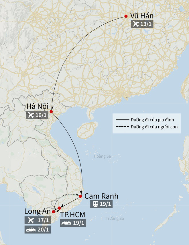 2 bố con người Trung Quốc nhiễm virus corona đã đi qua bao nhiêu tỉnh thành ở Việt Nam? - Ảnh 3.