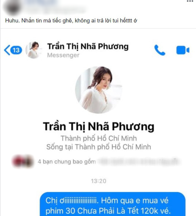 Nhắn tin đòi Nhã Phương hoàn tiền vé 30 Chưa Phải Tết, netizen tranh cãi nảy lửa - Ảnh 2.