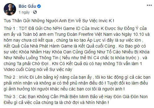 Drama làng Free Fire: Bác Gấu bóng gió streamer người yêu Hạ Mi dùng hack, viết tâm thư tuyên bố Vàng thật không sợ lửa - Ảnh 2.