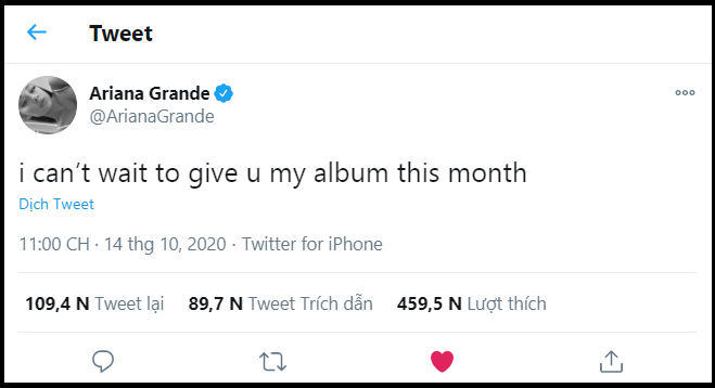 Ariana Grande thông báo sẽ ra mắt album trong tháng 10, liệu tin đồn collab với BTS có thành sự thật? - Ảnh 1.