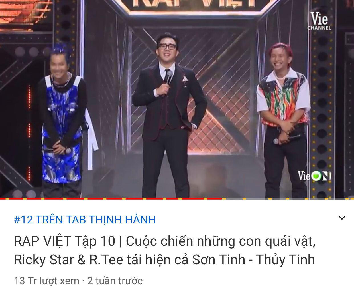 Rap Việt soán ngôi chính mình để giành top 1 trending YouTube trong