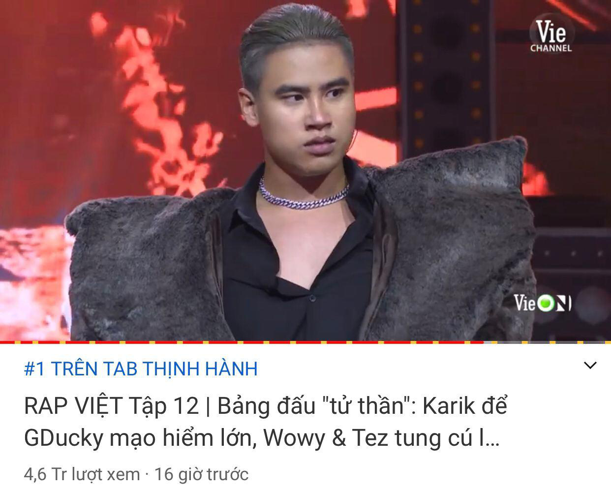 Rap Việt soán ngôi chính mình để giành top 1 trending YouTube trong