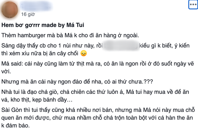 Chiếc hamburger tân cổ giao duyên kẹp giò chả mẹ làm gây bão Facebook, netizen hỏi nhau không biết vị nó như nào? - Ảnh 2.