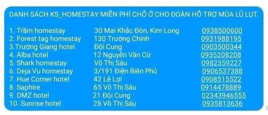 Hàng loạt khách sạn, nhà nghỉ tại miền Trung miễn phí chỗ ở cho bà con vùng lũ và đoàn cứu trợ: Cuộc sống là phải biết cho đi! - Ảnh 2.