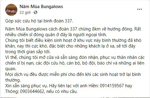 Hàng loạt khách sạn, nhà nghỉ tại miền Trung miễn phí chỗ ở cho bà con vùng lũ và đoàn cứu trợ: Cuộc sống là phải biết cho đi! - Ảnh 3.