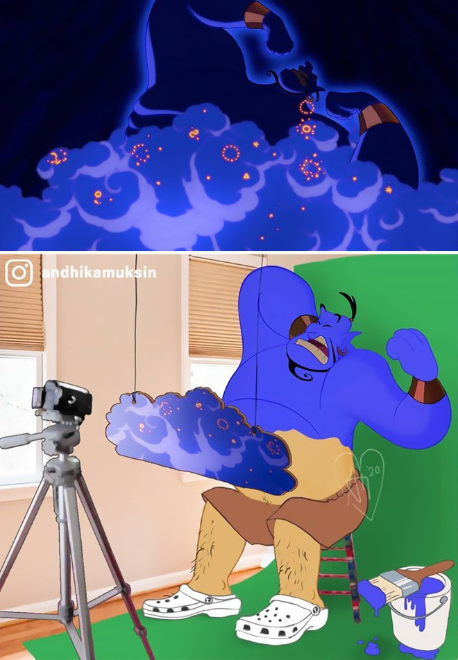 Khi c&aacute;c cảnh quay nổi tiếng của Disney được kh&aacute;n giả chế lại ảnh hậu trường th&igrave; tr&ocirc;ng sẽ như thế n&agrave;o? - Ảnh 1.