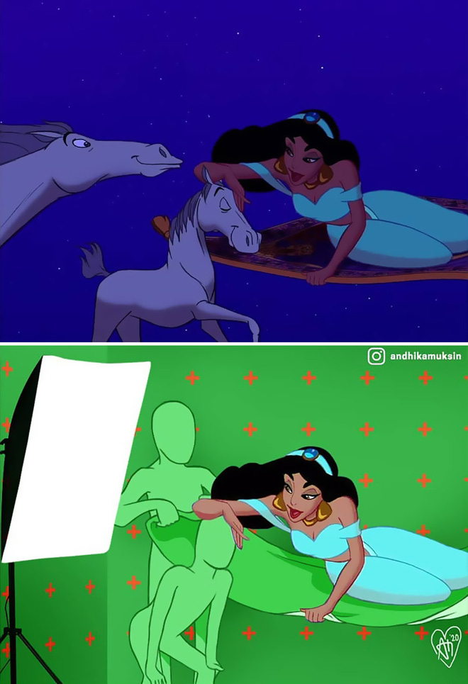 Khi c&aacute;c cảnh quay nổi tiếng của Disney được kh&aacute;n giả chế lại ảnh hậu trường th&igrave; tr&ocirc;ng sẽ như thế n&agrave;o? - Ảnh 9.