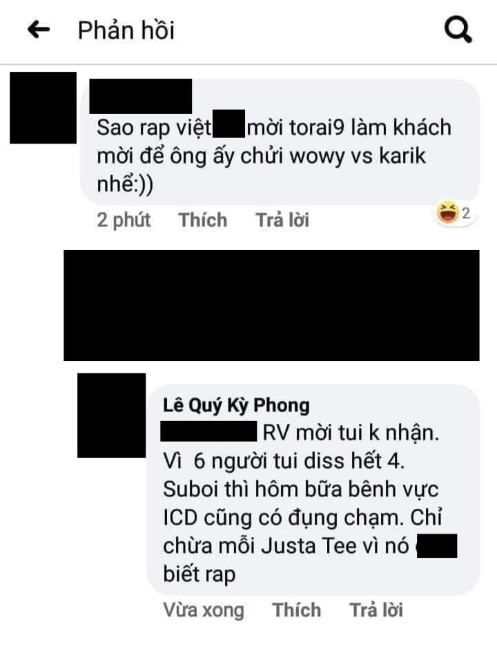 Rhymastic and Wowy responded harshly after rapper Torai9 announced that he had declined Rap Viet's invitation and that JustaTee could not rap - Photo 1.