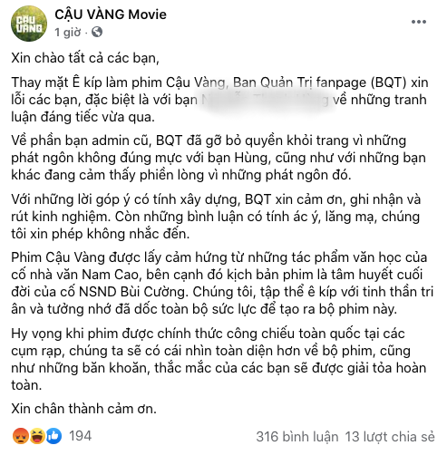 Sau lùm xùm admin chửi khán giả, đạo diễn Cậu Vàng lên tiếng: Chúng tôi không truyền thông bẩn - Ảnh 4.