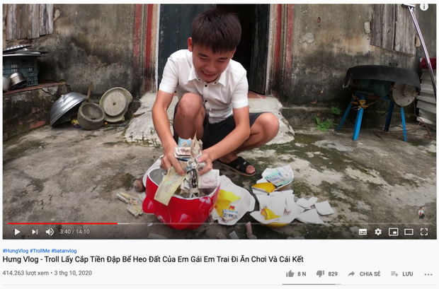 YouTuber dính phốt nhiều nhất Việt Nam năm nay chính là Hưng Vlog: Liên tục bị phạt tiền vì trò câu view, dân mạng cùng kêu gọi tẩy chay - Ảnh 4.