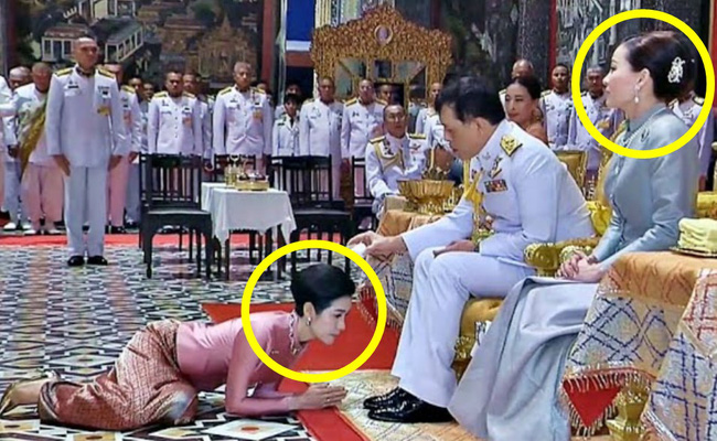 Clip Hoàng hậu Suthida ngó lơ Hoàng quý phi Thái Lan khi chạm mặt gây sốt, dân mạng bàn tán về chi tiết trên trang phục của bà - Ảnh 2.
