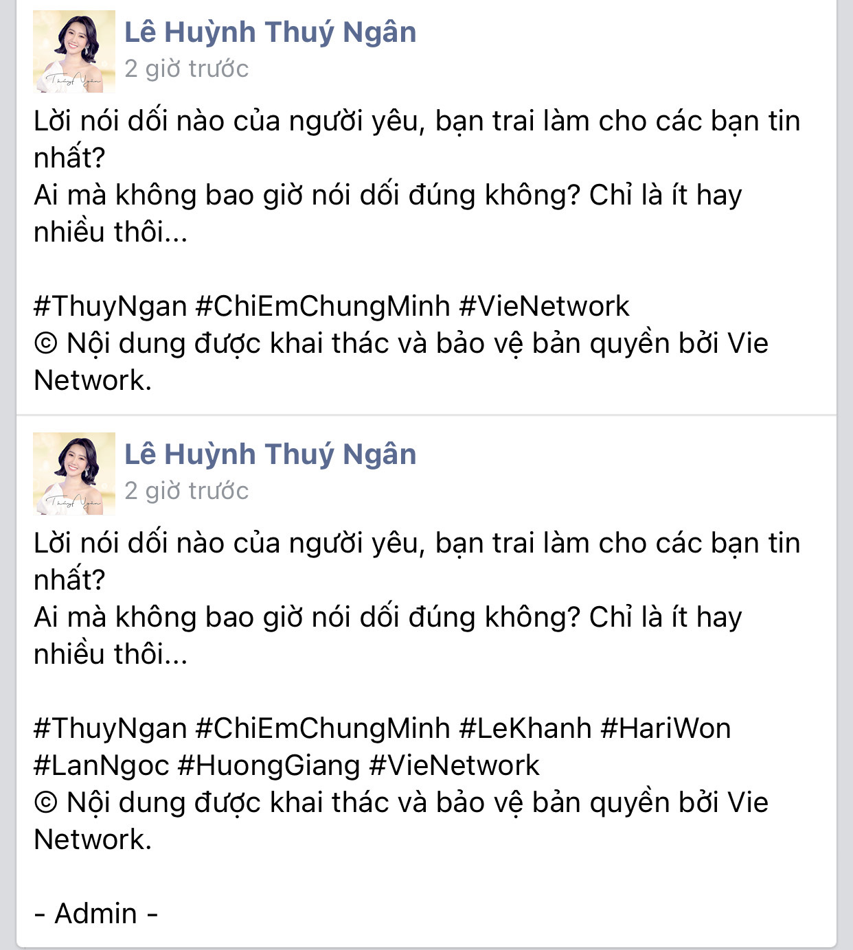 Thuy Ngan's fanpage caused a stir by tagging the name of the Association of Our Sisters, except for Huong Giang between noise and antifan - Photo 3.