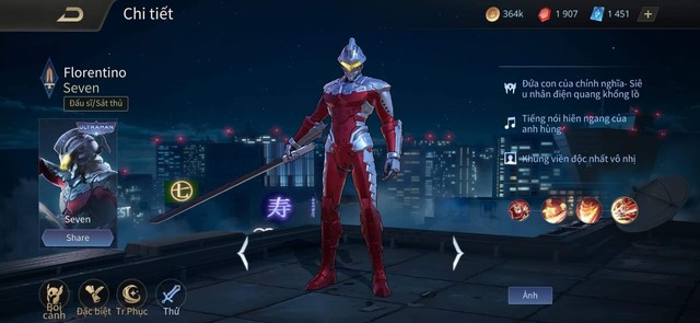 Liên quân Ultraman Skin mới cho Florentino Seven