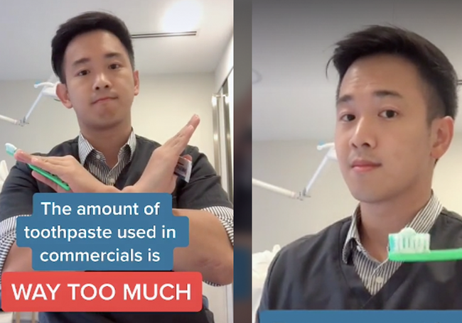Dùng bao nhiêu kem đánh răng thì đủ? Một nha sĩ đã đăng tải một video giúp giải đáp câu hỏi này - Ảnh 1.