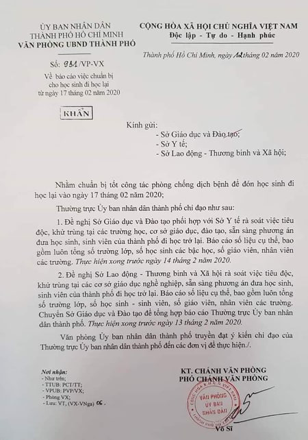 Văn bản thông báo TP.HCM cho học sinh nghỉ học đến 21/2 lan truyền trên mạng là giả mạo! - Ảnh 3.