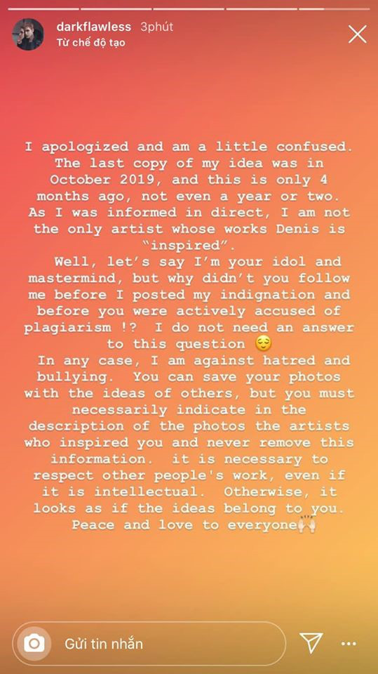 Instagramer bị “đạo” phản bác từng chi tiết trong lời xin lỗi của Denis Đặng: “Hãy tôn trọng tác phẩm của người khác dù nó chỉ là ý tưởng” - Ảnh 2.