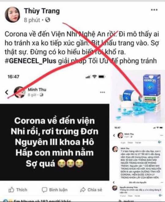 Đăng tin giả có người nhiễm Corona để bán thực phẩm chức năng - Ảnh 2.