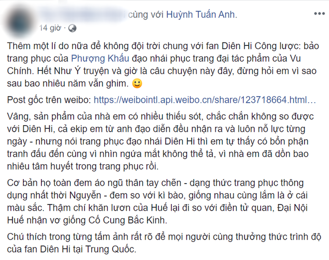 Trước lùm xùm đạo nhái phục trang, ekip Phượng Khấu thề không đội trời chung với fan Diên Hi Công Lược - Ảnh 2.